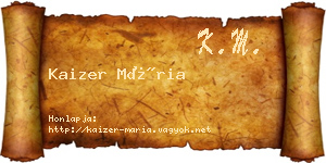 Kaizer Mária névjegykártya