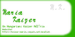 maria kaizer business card